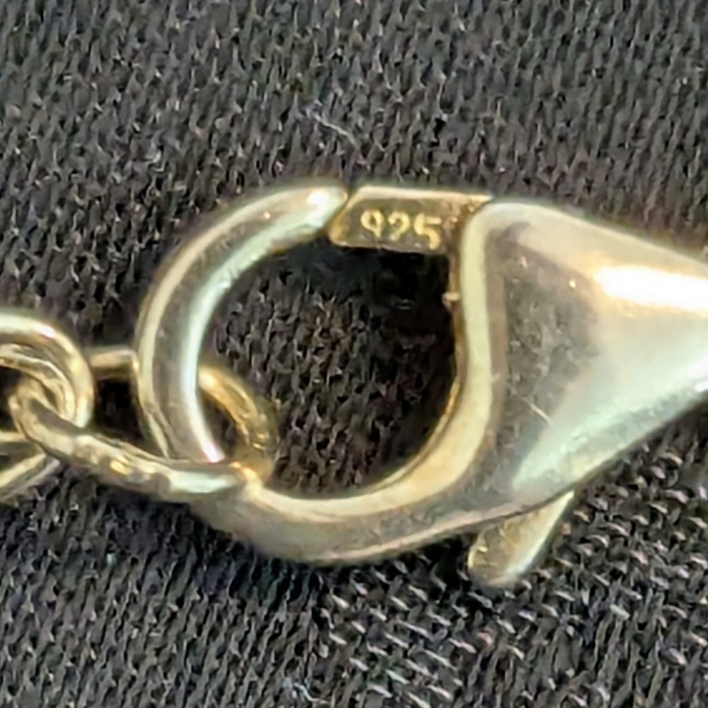 Black Enamel Gold Plated 925 Sterling Silver Heart Pendant Necklace - Picture 5 of 9